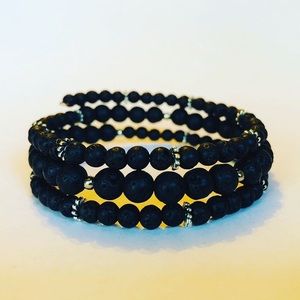 Lava rock wire wrap bracelet
